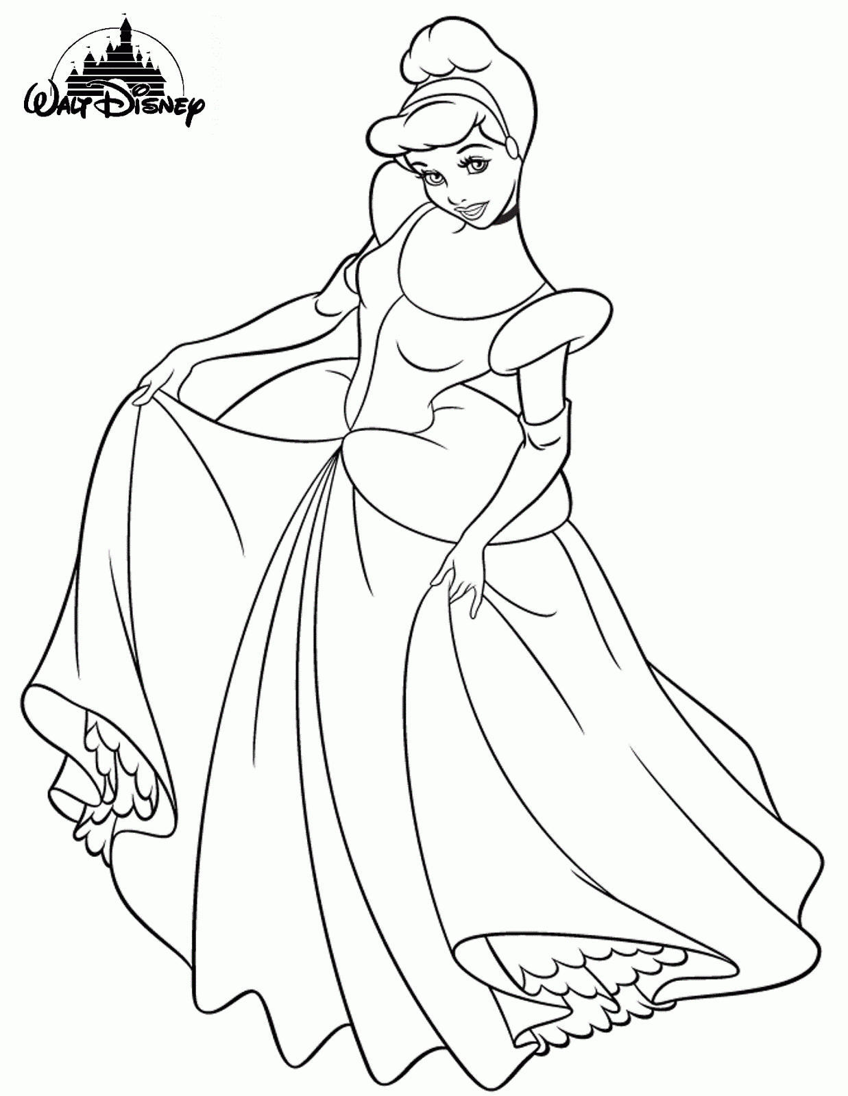 disney princess cinderella colouring pages