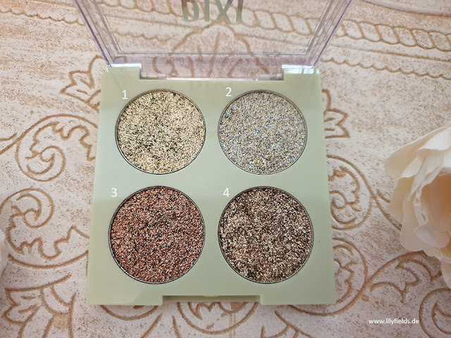 Swatches zu den Glitter-y Eye Quads