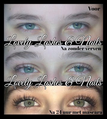 Foto van een Lashlift/lamination in Dronten op www.lovelylashesnails.nl ook zijn de ogen na de wimperlift met mascara te zien