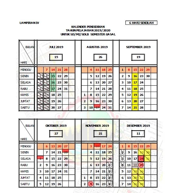 Kalender Pendidikan 2019/2020 Jawa Tengah