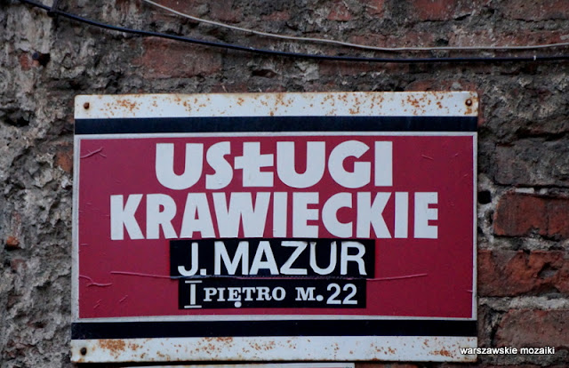 Warszawa usługi krawieckie Mazur Chmielna szyld