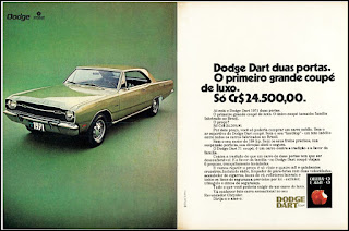 propaganda  Dodge Dart Coupê - 1970, Dodge Dart 1971, chrysler anos 70, carro antigo chrysler, anos 70, década de 70, propaganda anos 70, Oswaldo Hernandez,