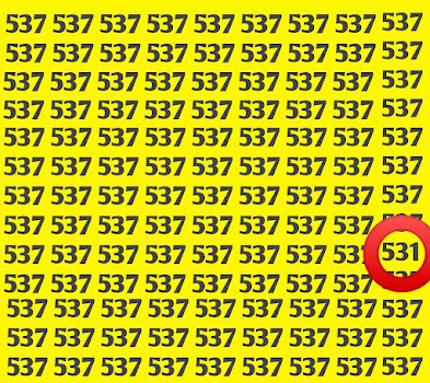 Brain Challenge: If you have eagle eyes find the 531 among the 537 within 9 seconds