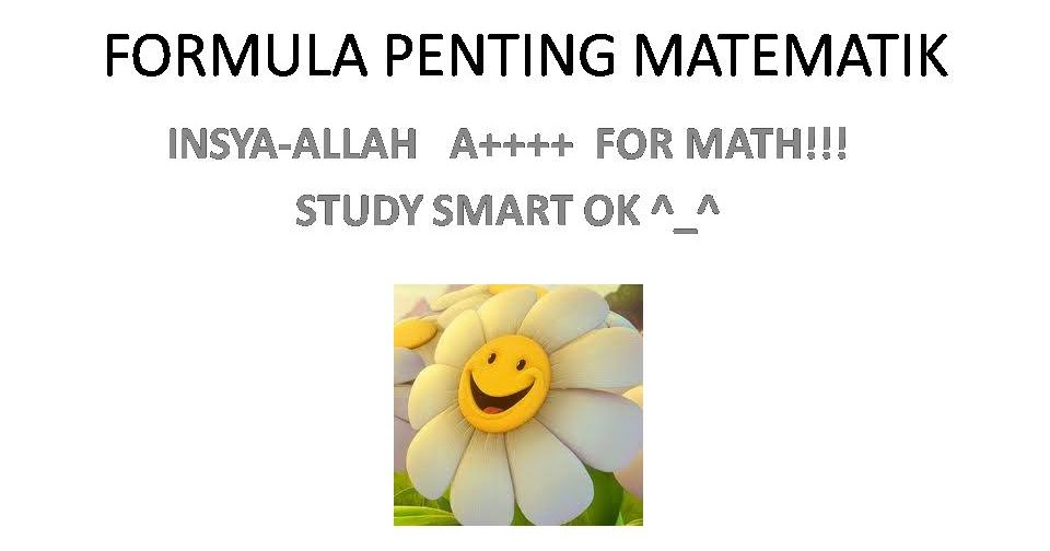 FORMULA PENTING MATEMATIK UPSR