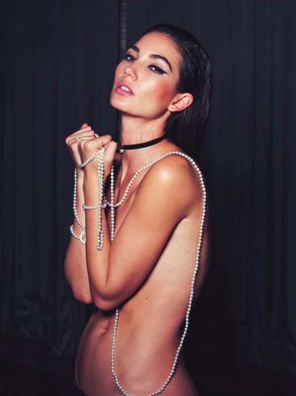 lily aldridge topless photo shoot lui magazine
