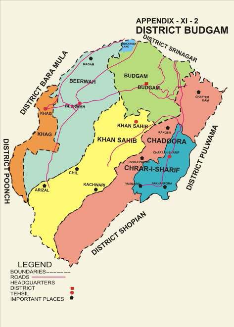Tourist Map Of Kashmir. MAP SHOWING THE BOUNDARIES OF