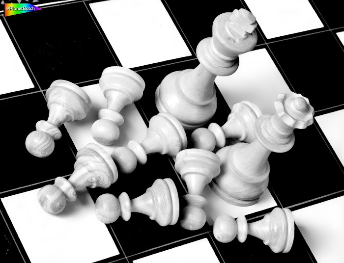 Chess set pawns down