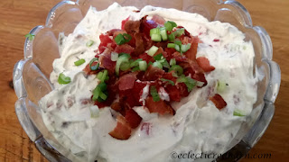 BLT Dip. Share NOW. #dips #appertizer #entertaining #eclecticredbarn #bacon