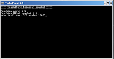 Program Menghitung Bilangan Pangkat di Pascal