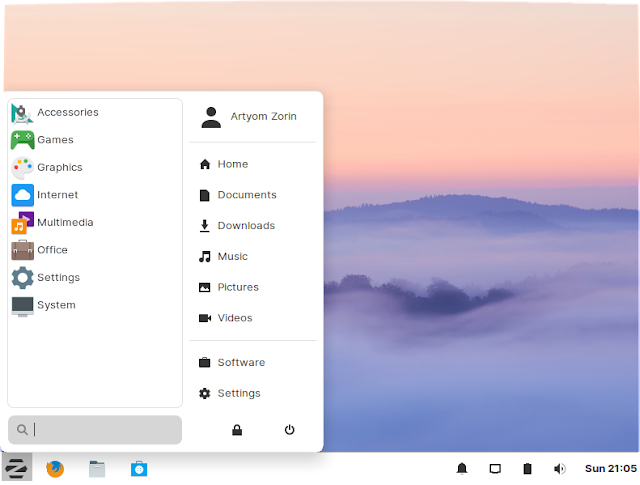 Tampilan Desktop Zorin OS