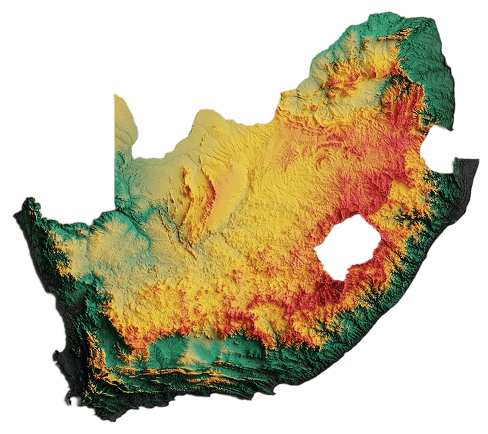 South Africa Relief Map
