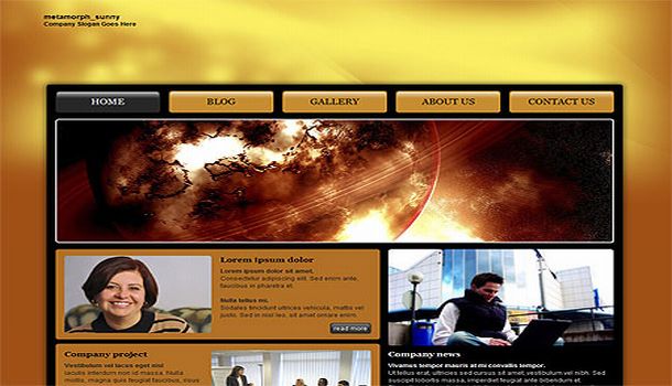 Dark Orange Jquery Free CSS Website Template