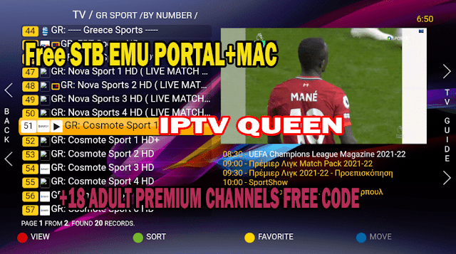 STB EMU Codes  - FREE PORTAL+MAC - ADULT +18 PREMIUM CHANNELS