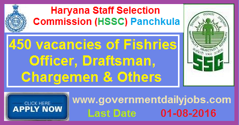 STENO, CHARGEMEN & OTHER VACANCIES THROUGH HSSC RECRUITMENT 2016