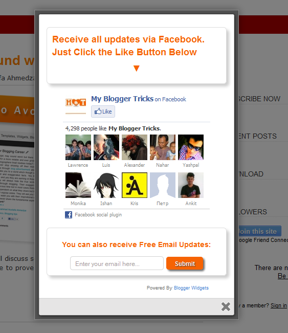 jquery popup for likebox