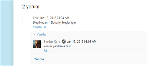 Blogger Yorumlara Yanıt Özelliği