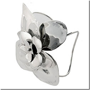 silver- vivre sterling silver eva flower cuff