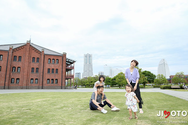 横浜の公園でご家族写真
