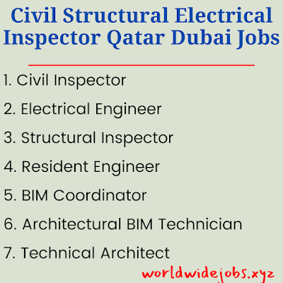 Civil Structural Electrical Inspector Qatar Dubai Jobs