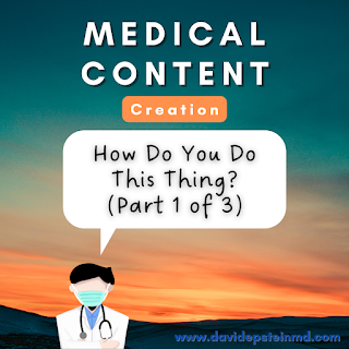 This blog article discusses how to approach starting medical content with advice on being consistent, establishing a routine, and identifying your target audience.