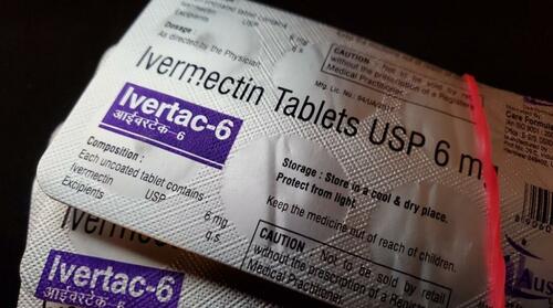 Ivermectin tablets packaged for human use.