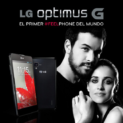 LG Optimus G. Anuncio Mario Casas y Macarena García