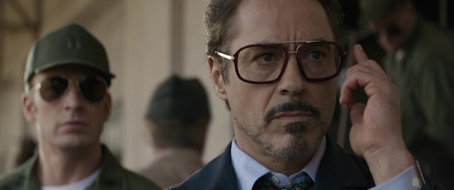 Tony Stark wearing Glasses with Captain America