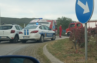 Полицейское авто на месте аварии