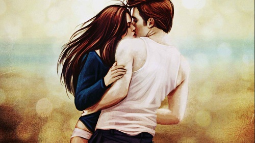 Romantic Love Couple Kiss Wallpaper