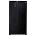 AmazonBasics 690 L Frost Free Side-by-Side Refrigerator (Black Glass Finish)