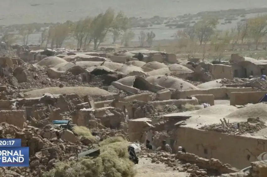 Imagem do Afeganistão depois do terremoto | Foto: Reprodução/ Band Jornalismo
