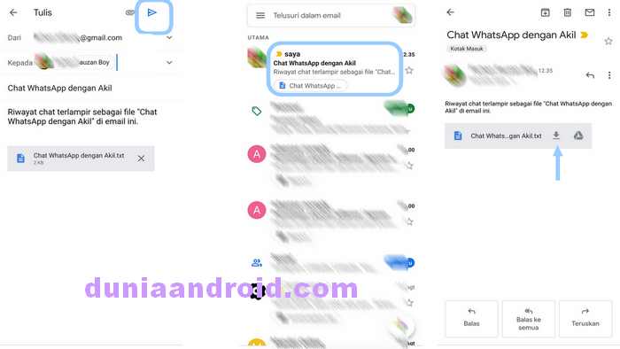 Download File Chat WA dari akun Gmail