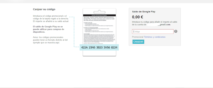 ya se pueden canjear las tarjetas de regalo en la play store de Google (España)