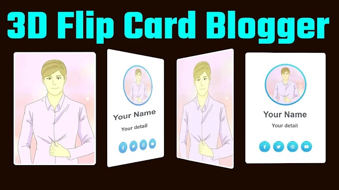 3d flip card effect html css blogger | 3d flip card blogger Free script