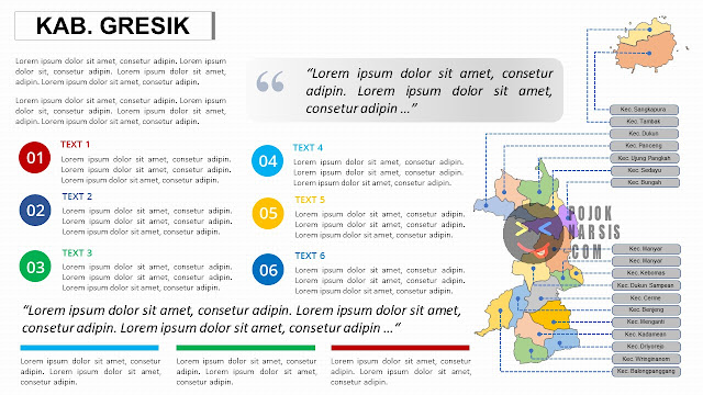 Peta Kabupaten Gresik Editable Powerpoint