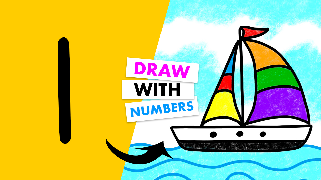 how-to-draw-sailboat-number-one-1-art-project-video-tutorial-com-challenge-elementary-school-abcdrawings-fun-art-video-tutorials-activities-kids-children-education