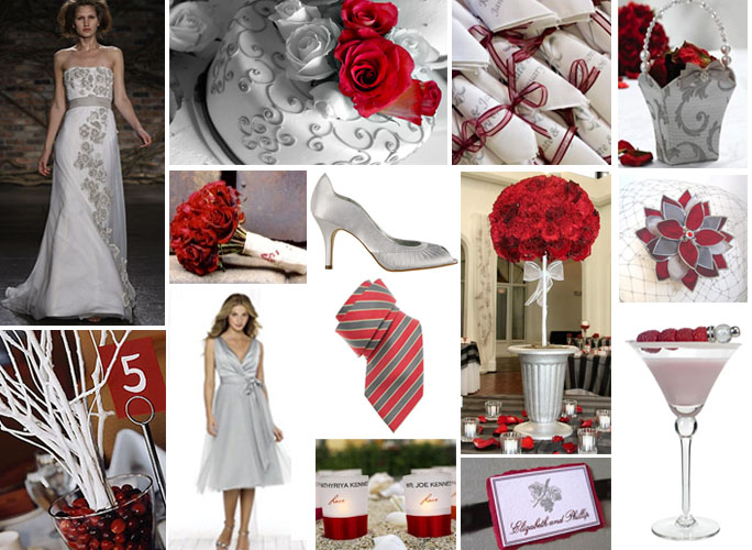 Red white and silver would make a gorgeous wedding Like this Good Luck