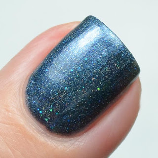 blue holographic nail polish