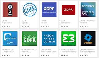 Screenshot of GDPR Apps (Android Apps that developed in tandem with latest memes) in Google Play correct as at 26 May 2018