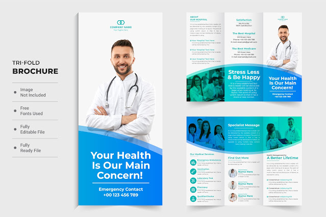 Healthcare center tri fold brochure free download