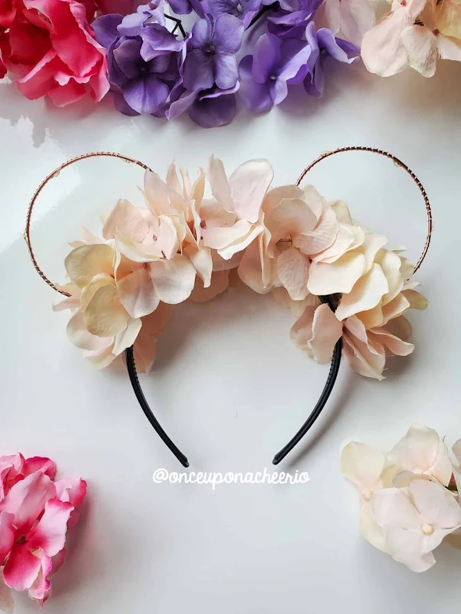 DIY Floral Crown Wire Minnie Mouse Ears