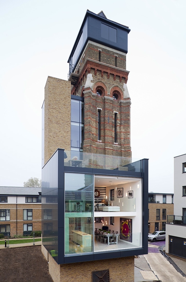 Picture of modern residence built in an old water tower in London