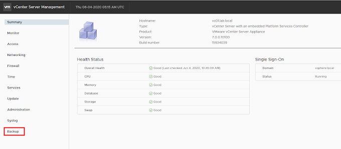 Configure Bakup and Restore with VCSA 7