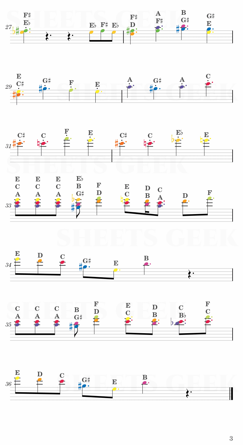 My Time - Bo En (OMORI) Easy Sheet Music Free for piano, keyboard, flute, violin, sax, cello page 3