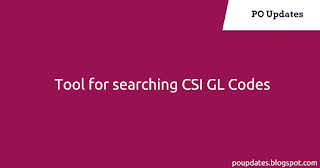 Easy Tool for searching CSI GL Codes