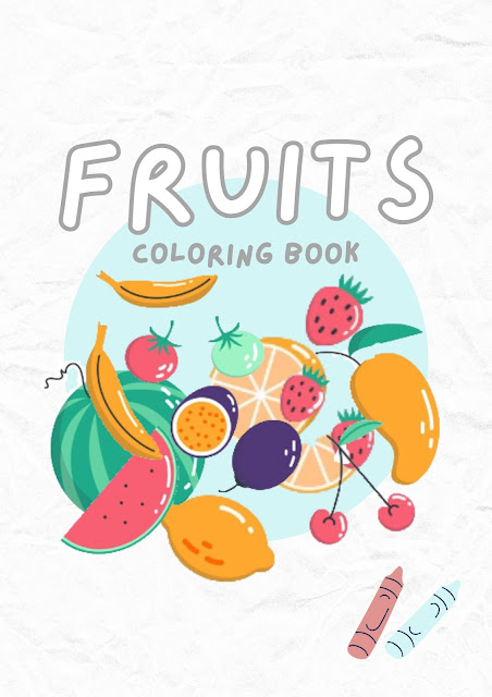 Fruits Coloring Book Worksheet