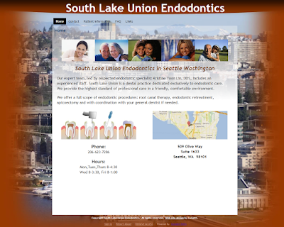 Google Sites website designed for South Lake Union Endodontics in Seattle Washington