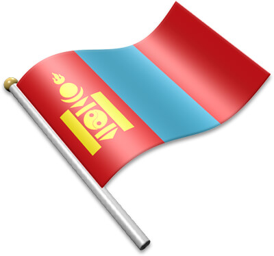 The Mongolian flag on a flagpole clipart image