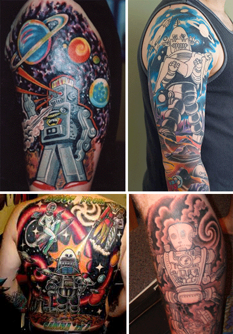 robot tattoos