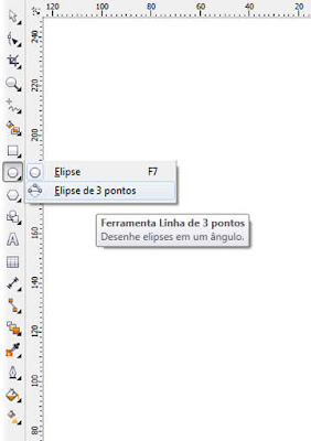 Ferramenta Elipse de 3 pontos do Corel Draw